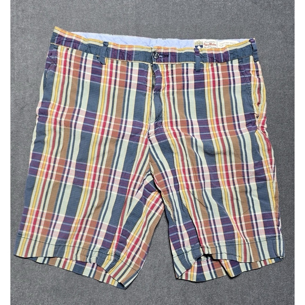 Polo Ralph Lauren Authentic‎ Indian Madras Vtg Men's Plaid Shorts Size 33